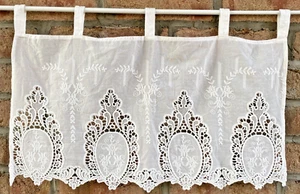 Hochwertige Scheibengardine mit Stickerei 100%Baumwolle Landhaus Shabby - Bild 1 von 4