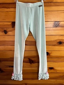 Matilda Jane Snowfall Leggings EUC Wonderment Velour Ruffled w/Bow Pants Size 14 - Picture 1 of 4