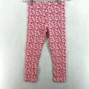 Max Studio Leggings Girl's Sz S 5-6 Pink Gold Red Heart Stretch Slim Fit Pull On - Picture 1 of 12
