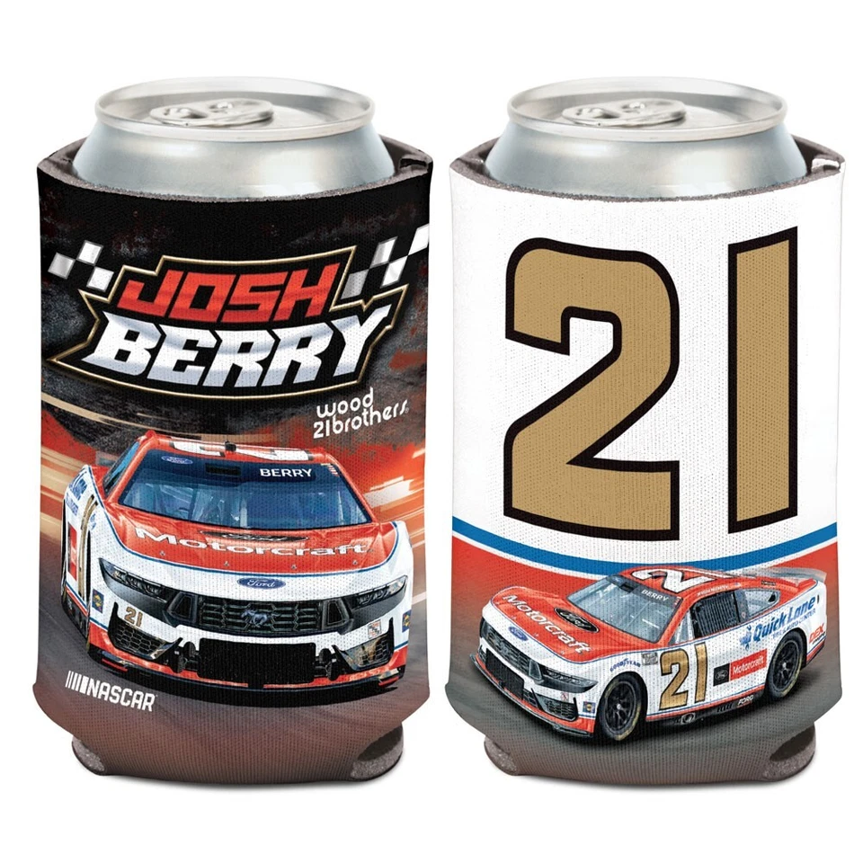Josh Berry 2025 Wincraft #21 Motorcraft Quick Lane 12oz Can Coolie (1) - Image 1 of 1