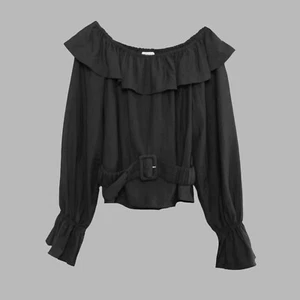 Top con volantes y cinturón negro & Other Stories | EU 36 | UK 10 - Imagen 1 de 5