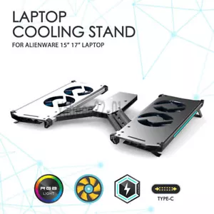 Laptop Cooling Stand for ALIENWARE 15-17in RGB Cooler 4 Quiet Fans Raditor - Picture 1 of 11