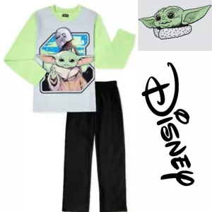 DISNEY Star Wars 10-12 Mandalorian Baby Yoda The Child 2 Piece Pajama Sleep Set - Picture 1 of 7