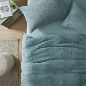 3PC- NEW SHERPA SAGE COLOUR SUPER KING QUILT COVER SET BY ADAIRS - Picture 1 of 9