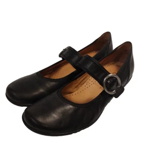 Gabor Size EU 38 AU 7.5 Black Leather Hovercraft Comfort Flat Mary Jane Shoes - Picture 1 of 8