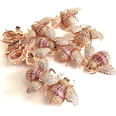 Pulsera de joyería con dije de abeja voladora de cristal circonita cúbica, collar envío gratuito Foto 1 de 2