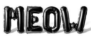 Banner de globo con letras MEOW - 10 opciones de color - decoraciones de cumpleaños felino hágalo usted mismo - Imagen 1 de 55