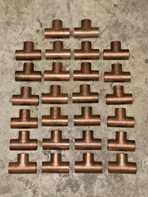 (26) 1" x 1" x 1" C x C x C Wrot Copper Pressure Tee *Lot of (26) Fittings* - Image 1 of 4
