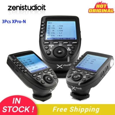 US 3pcs Godox Xpro-N 2.4G TTL HSS Speedlite Flash Trigger Transmitter For Nikon - Image 1 of 4