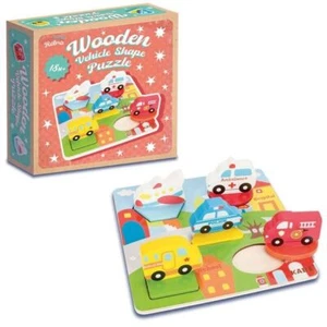 Rompecabezas de madera con forma de vehículo niños/bebés color regalo educativo en caja 18 meses+ - Imagen 1 de 3