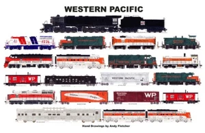 Mantel laminado de ferrocarril Western Pacific 11""x17"" Andy Fletcher - Imagen 1 de 1