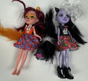 Mattel Enchantimals Dolls Pet Skunk Fox Figure Toy Lot Set 3 6" - Picture 1 of 7