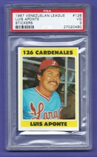 1987 Venezuelan League Sticker  LUIS APONTE  # 3 HIGHEST GRADED CARD !