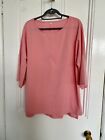 Ladies Easy Care Salmon Pink Top With Flared Sleeves Xl 18