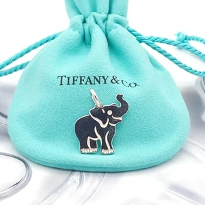 Tiffany & Co. Smiling Elephant Charm Pendant in 925 Sterling Silver w/Pouch - Picture 1 of 11