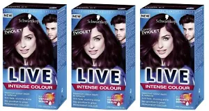 Schwarzkopf Live Intense XXL Permanent Colour Mystic Violet 087 - Pack of 3 - Picture 1 of 3