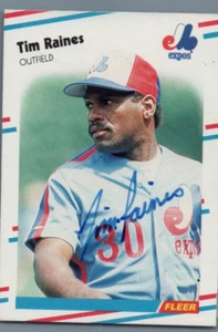 1988 Fleer - #193 Tim Raines Hand Signed Autographed Baseball Card - Picture 1 of 2