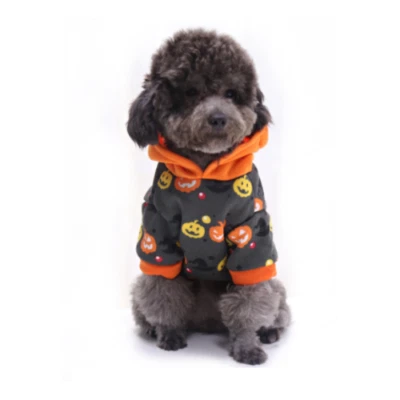Pumpkin Head Hoodie Pet Halloween Costume Apparel Dog Clothes - Image 1 of 4