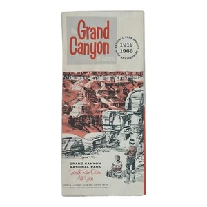 VINTAGE 1966 Grand Canyon Arizona Travel Guide BROCHURE South Rim Map Hotels VTG - Picture 1 of 3