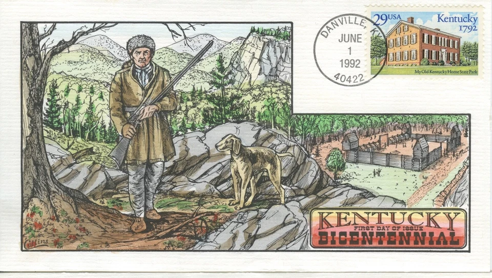 US, # 2636 Kentucky Statehood, Collins Hand-painted First Day Cover Perfect!!! - Image 1 of 1