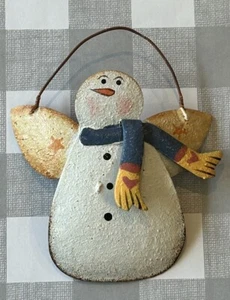 "Adorno colgante de nieve de metal estilo rústico invierno nieve 3 5/8"" W" - Imagen 1 de 3