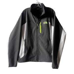 Chaqueta The North Face Para Hombre Mediana Carbón/Gris WindWall Softshell Borde Verde - Imagen 1 de 11