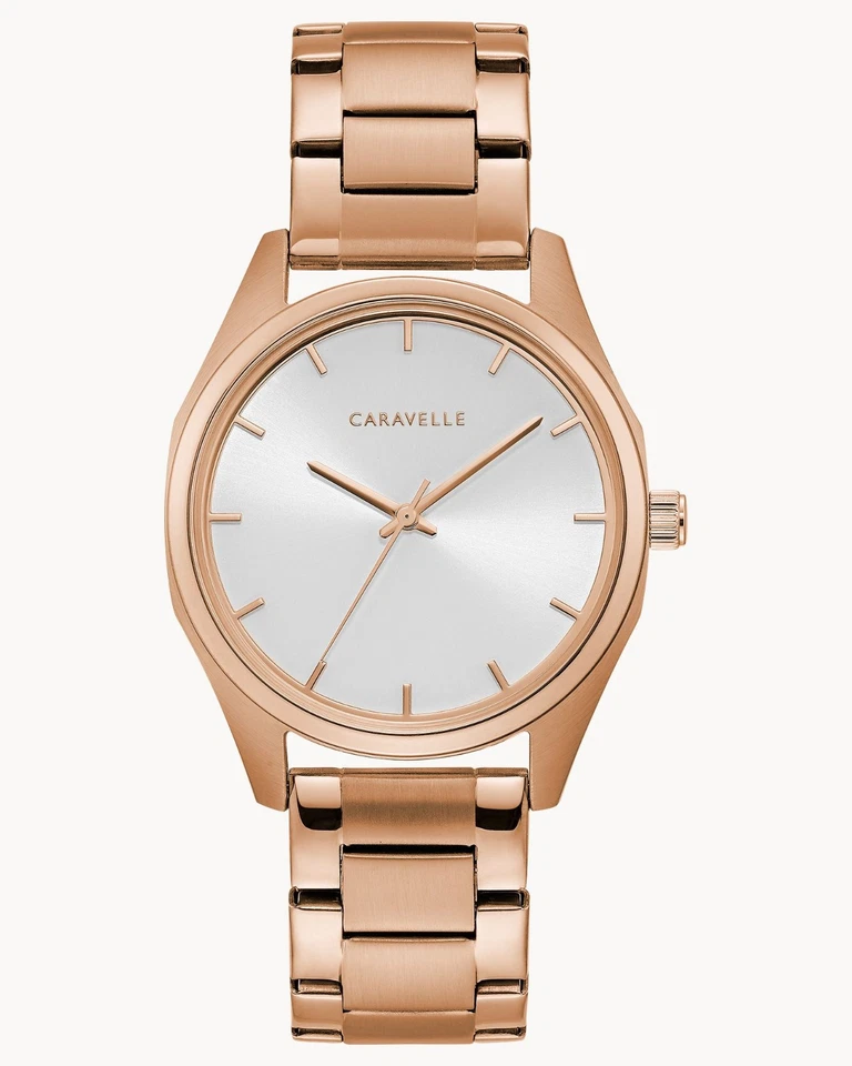 Relógio feminino Caravelle by Bulova ouro rosa aço inoxidável 45L179A - Imagem 1 de 4
