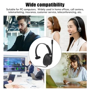 3.5mm Business Headset ENC Noise Reduction Volume Adjustment Monaural Telepho FY - Zdjęcie 1 z 22