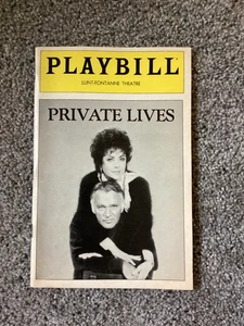 Elizabeth Taylor "PRIVATE LIVES" Richard Burton 1983 Opening Night Playbill - Foto 1 di 7