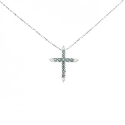 Auténtico collar de alejandrita cruz K18WG 750WG 0,40 CT #260-004-620-3274 Foto 1 de 4