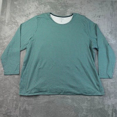 Croft and Barrow Top Mujer 4X Verde Manga Larga Camiseta Clásica Suave Informal Elastizada Foto 1 de 4