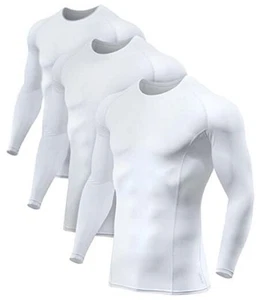 Men's UPF 50+ Long Sleeve Compression Shirts, Water Sports Rash Guard Base - Picture 1 of 8