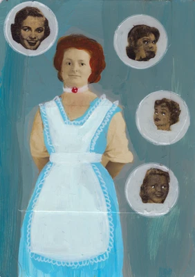 Original ACEO Collage Painting – “The Four Women” | Mixed Media 2.5" x 3.5" Art - image 1 of 3