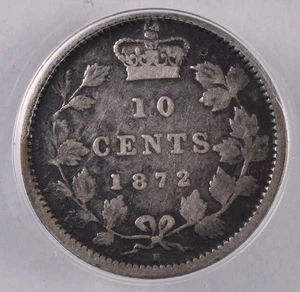 1872-H Canada Silver 10 Cents - ANACS F12 - Picture 1 of 3