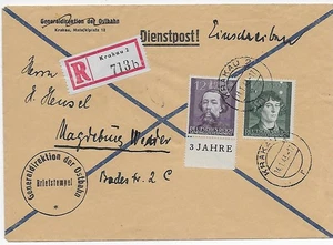 GG Generalgouvernement: Einschreiben mit Kopiernikus 1943 nach Magdeburg - Bild 1 von 2