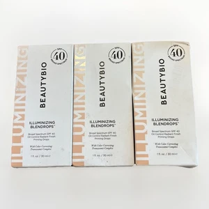 3x BeautyBio Iluminador BLENDROPS Protector Solar SPF40 Gotas de Cebado Control de Aceite - Imagen 1 de 3