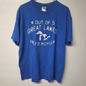Camiseta Gildan Ultra Algodón Para Hombres XL Gráfica Great Lakes Prefer Michigan Azul - Imagen 1 de 8