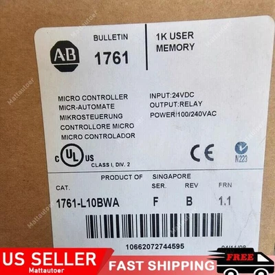 NEW Sealed AB 1761-L10BWA MICROLOGIX 1000 Controller AB 1761L10BWA US Free Tax - Image 1 of 4