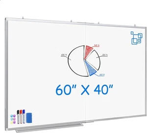 Großes magnetisches Whiteboard, maxtek 60 x 40 magnetische trocken abwischbare Tafel faltbar mit - Bild 1 von 3