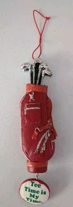 Ornamento Borsa Golf Rossa "Tee Time Is My Time" - Novità Regalo Golf - Foto 1 di 6