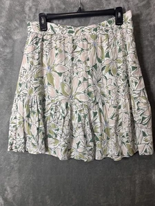 Falda Skies Are Azul Mini Volantes Floral Multicolor Forrada Talla Grande En Niveles - Imagen 1 de 5