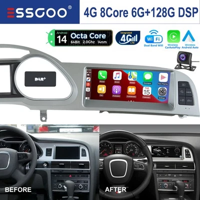 128G Carplay Bluetooth Android Radio für Audi A6 C6 4F MMI 2G High 2005-09 DAB+ - Bild 1 von 4