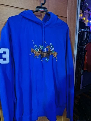 Polo Ralph Lauren Triple Pony Equestrian embossed ponys Hoodie 2xl 48inch chest  - Image 1 of 4