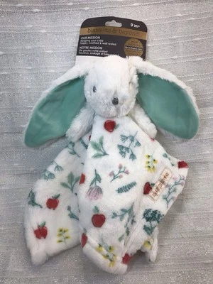 Blankets and Beyond Lovey Security Blanket Bunny Green Fruit Flowers Plush Toy - Image 1 of 4