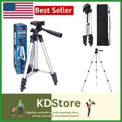 TT-50L 50-Inch Lightweight Aluminum Tripod with 3-Way Pan & Tilt Head - Image 1 of 4