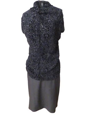 Blusa sin mangas Talbots para mujer seda quemada cuello falso túnica plisada L púrpura Foto 1 de 4