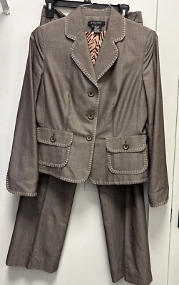 Traje Pantalones Etcetera Talla 8 Taupe 2 Piezas Moderno Carrera Profesional Foto 1 de 4