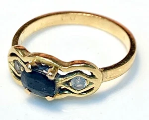 Magnificent 18 Carat Gold Ring - Sapphire And Oxides - 2.70 G - Picture 1 of 3