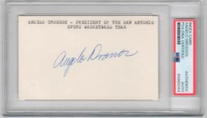 Angelo Drossos Spurs Owner signed 3x5 Index Card PSA/DNA Slabbed auto d 97 - Picture 1 of 1
