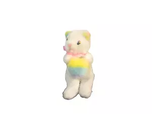 Oso de peluche vintage A-1 NOVELTY CO. INC arco iris/blanco animal de peluche 1984 - Imagen 1 de 4